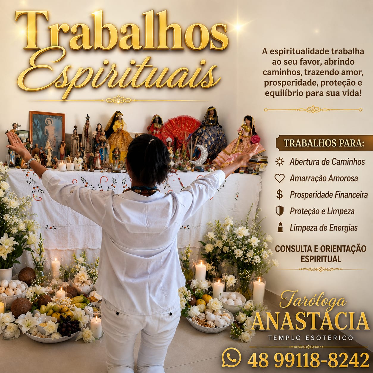 Trabalhos Espirituais com a Taróloga Anastácia, Templo Esotérico